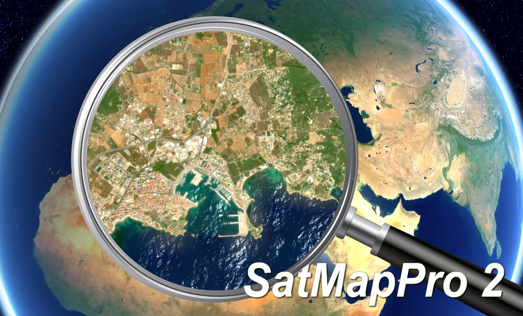 Satellitenansichten von Land- und Meeresgebieten mit SatMapPro 2